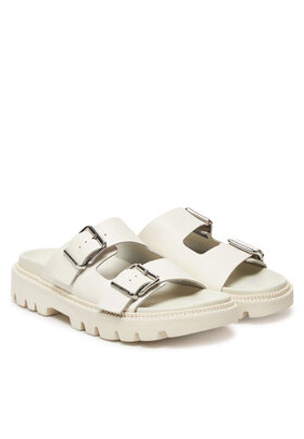 Tommy Jeans Klapki Tjw Double Strap Sandal EN0EN02753 Biały. Kolor: biały. Materiał: skóra