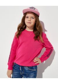 DSQUARED2 KIDS - Różowa bluza z logo 4-14 lat. Kolor: wielokolorowy, fioletowy, różowy. Materiał: bawełna. Długość rękawa: długi rękaw. Długość: długie. Wzór: aplikacja. Sezon: lato