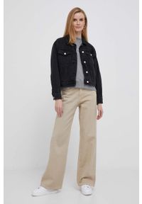 TOMMY HILFIGER - Tommy Hilfiger bluza bawełniana damska kolor szary melanżowa. Kolor: szary. Materiał: bawełna. Wzór: melanż. Styl: klasyczny #4