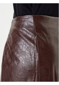 Hugo - HUGO Spódnica z imitacji skóry Ralitte-1 50544832 Brązowy Slim Fit. Kolor: brązowy. Materiał: skóra #2