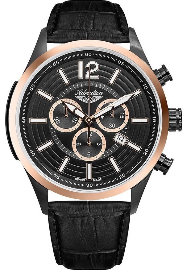 Zegarek Adriatica Zegarek męski Adriatica A8188.K254CH czarny. Kolor: czarny