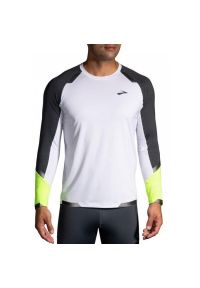 Longsleeve do biegania męski Brooks Run Visible. Kolor: wielokolorowy, szary, biały, żółty. Długość rękawa: długi rękaw #1