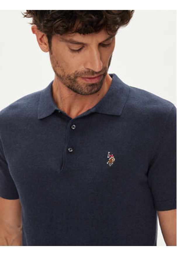 U.S. Polo Assn. Polo MUP3709 Granatowy Regular Fit. Typ kołnierza: polo. Kolor: niebieski. Materiał: bawełna