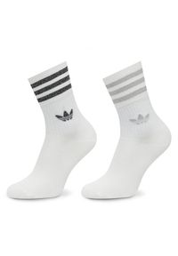 Adidas - adidas Zestaw 2 par wysokich skarpet damskich Glt Crew HC9561 Biały. Kolor: biały. Materiał: bawełna, materiał
