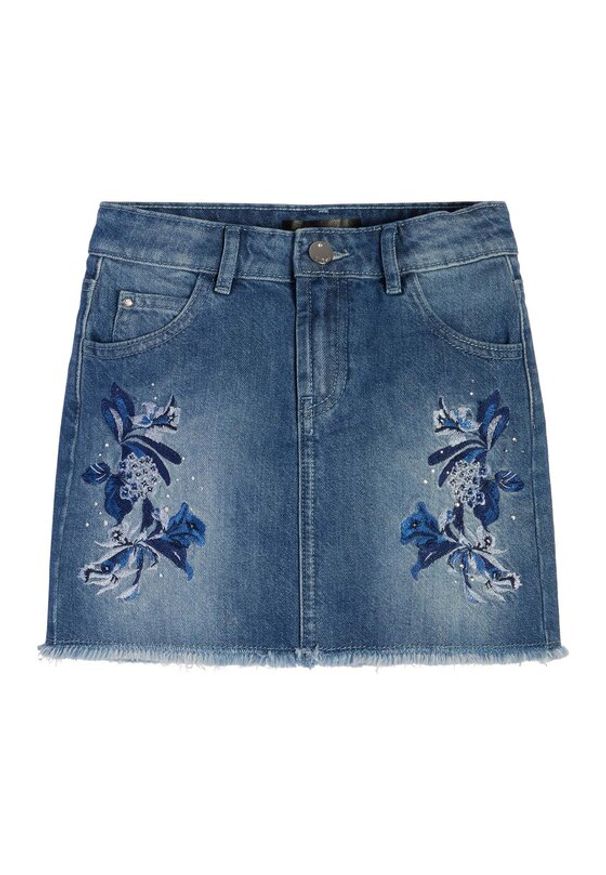 Guess Spódnica jeansowa J3GD14 D45E0 Niebieski Regular Fit. Kolor: niebieski. Materiał: bawełna