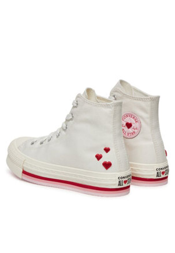 Converse Trampki Chuck Taylor All Star Lift Valentine'S Day Platform A10716C Beżowy. Kolor: beżowy. Materiał: materiał. Obcas: na platformie