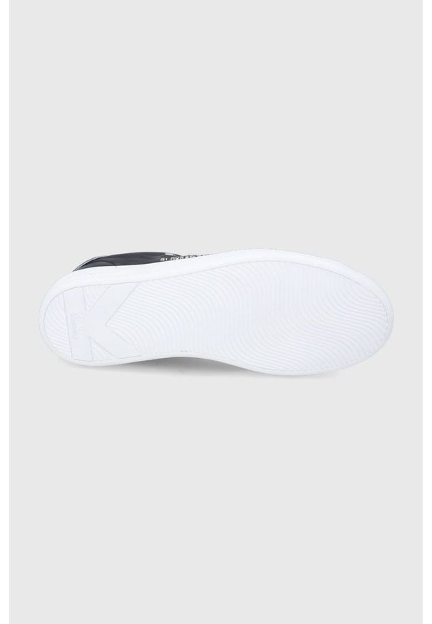 Karl Lagerfeld Buty skórzane Kourt II kolor czarny. Nosek buta: okrągły. Zapięcie: sznurówki. Kolor: czarny. Materiał: skóra