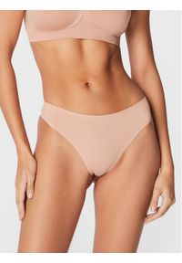 Calvin Klein Underwear Stringi 000QF6611E Beżowy. Kolor: beżowy. Materiał: syntetyk #1