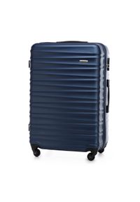 Wittchen - Duża walizka z ABS-u z żebrowaniem. Kolor: niebieski. Materiał: guma #5