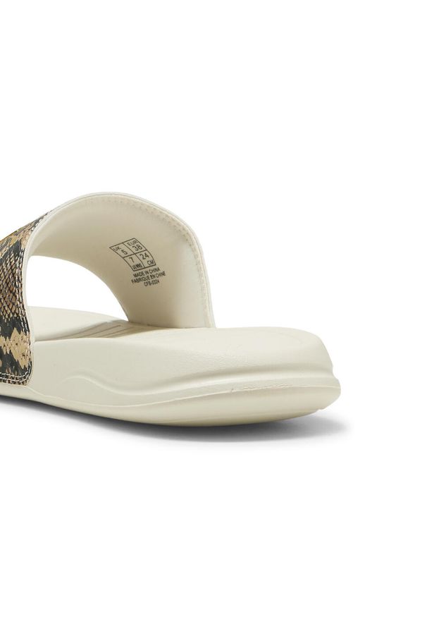 Puma - Damskie klapki Popcat 20 Snake Chic PUMA Alpine Snow Gold White. Kolor: biały, wielokolorowy, żółty. Wzór: nadruk. Styl: sportowy