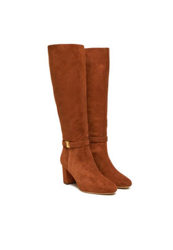 Lauren Ralph Lauren - LAUREN RALPH LAUREN Kozaki Kellie 802967843002 Brązowy. Kolor: brązowy. Materiał: skóra, zamsz