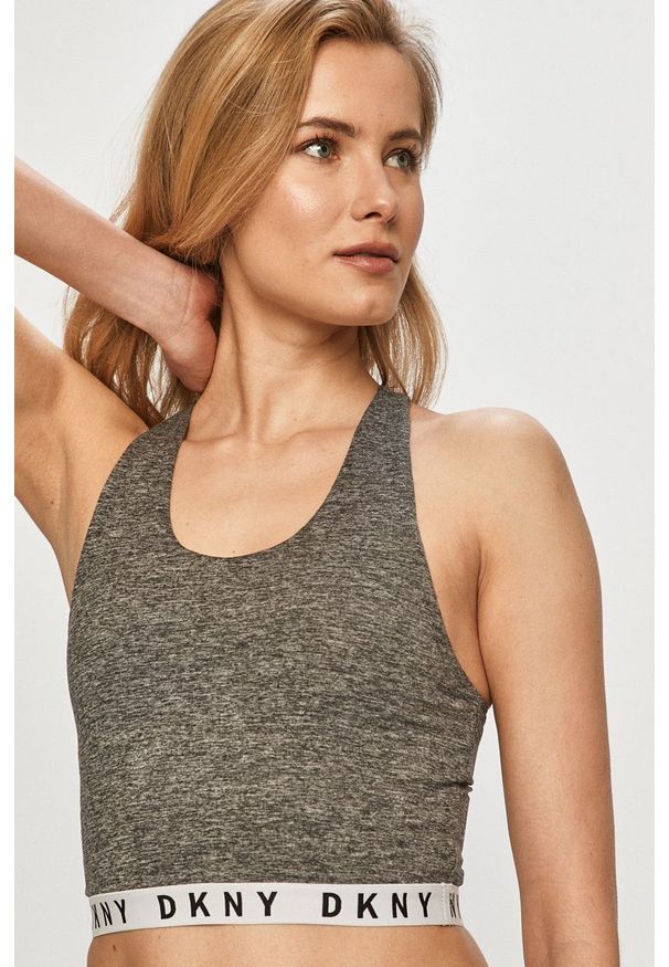 DKNY - Dkny - Top piżamowy. Kolor: szary. Materiał: dzianina