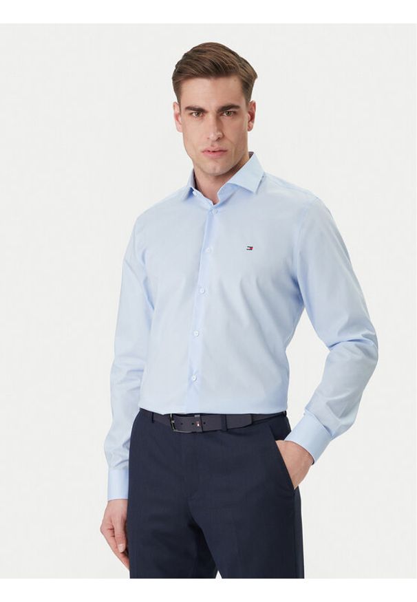 TOMMY HILFIGER - Tommy Hilfiger Koszula MW0MW43122 Błękitny Regular Fit. Kolor: niebieski. Materiał: bawełna