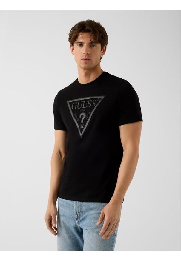 Guess T-Shirt 182680 Czarny Classic Fit. Kolor: czarny
