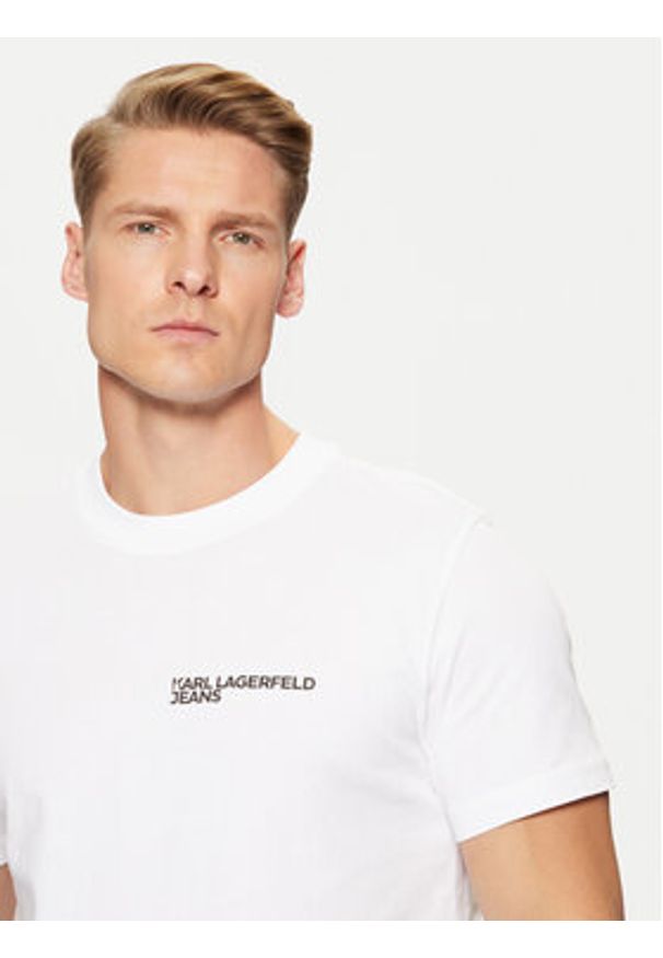 Karl Lagerfeld Jeans T-Shirt A1M17003 Biały Slim Fit. Kolor: biały. Materiał: bawełna