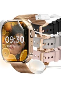 JG Smart - SMARTWATCH ZEGAREK DAMSKI ROZMOWY SPORT ZDROWIE ZLOTY CUKIER POWIADOMIENIA. Rodzaj zegarka: smartwatch. Styl: sportowy