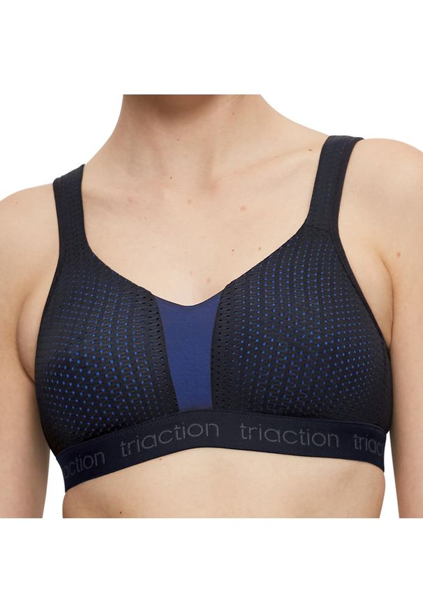 TRIACTION - Stanik do biegania Energy Lite z wysoki poziomem podtrzymywania. Kolor: czarny. Materiał: poliester, poliamid, elastan. Sport: bieganie