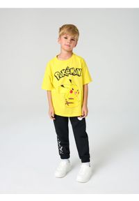 Sinsay - Spodnie dresowe ze ściągaczami Pokemon - czarny. Kolor: czarny. Materiał: dresówka