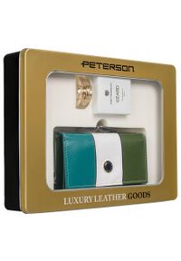 Zestaw prezentowy Peterson PTN ZD31 zielony. Kolor: zielony. Materiał: skóra