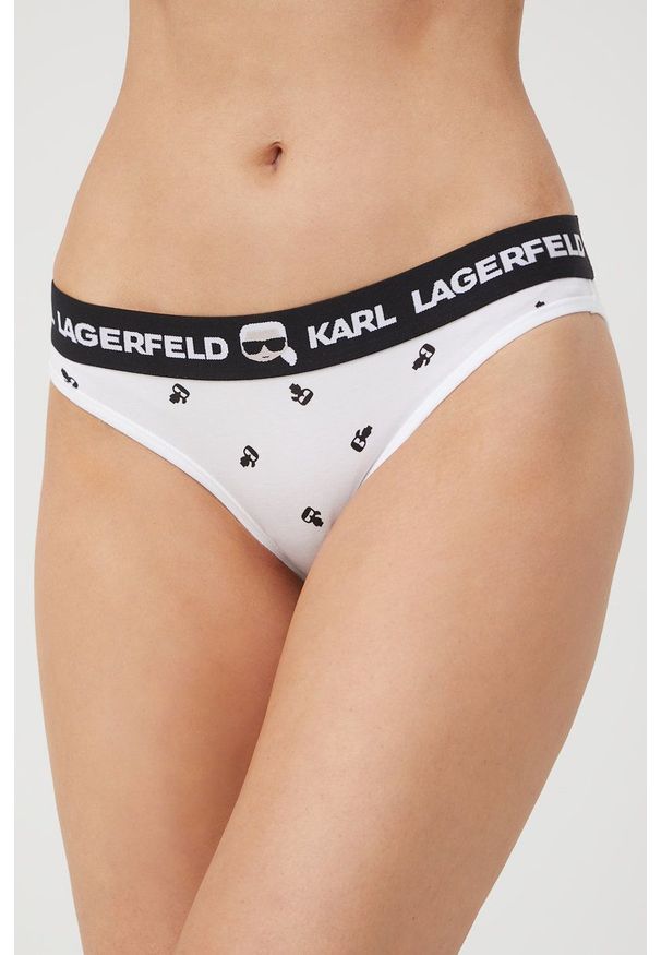 Karl Lagerfeld stringi 220W2103 kolor biały. Kolor: biały. Materiał: bawełna, materiał