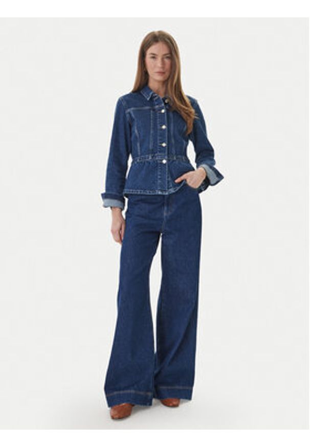 only - ONLY Kurtka jeansowa Remi 15363587 Granatowy Slim Fit. Kolor: niebieski. Materiał: bawełna