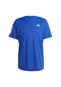 Adidas - Club 3-Stripes Tennis Tee. Kolor: niebieski. Materiał: materiał. Sport: tenis #2