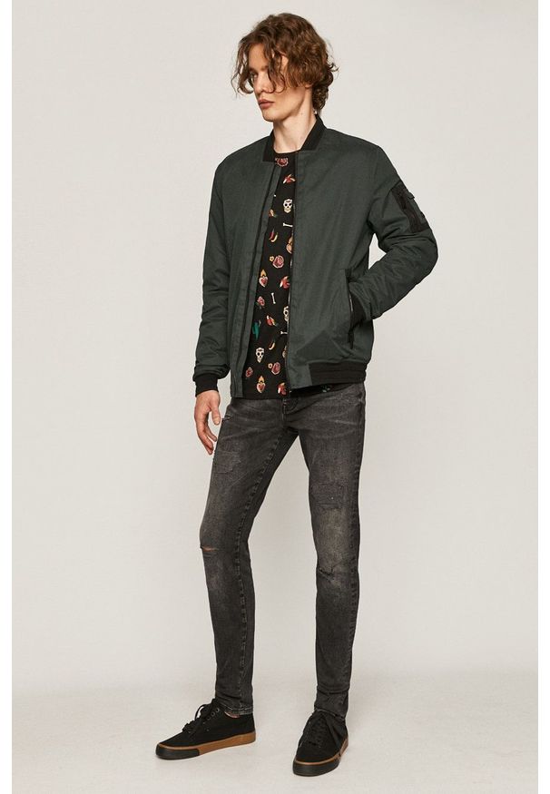 medicine - Medicine - Kurtka bomber Basic. Okazja: na co dzień. Kolor: zielony. Materiał: materiał. Wzór: gładki. Styl: casual