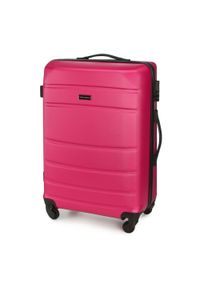 Wittchen - Zestaw walizek z ABS-u żłobionych różowy. Kolor: różowy. Materiał: guma. Styl: klasyczny #4
