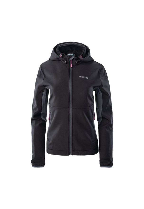 Kurtka damska Softshell Brugi 2NEA - czarna, Rozmiar S. Kolor: czarny. Materiał: softshell. Sezon: jesień, wiosna