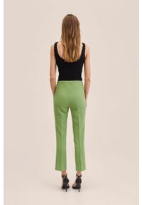 mango - Mango spodnie Atenas damskie kolor zielony szerokie high waist. Stan: podwyższony. Kolor: zielony #5