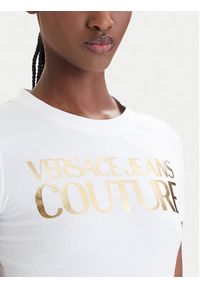 Versace Jeans Couture T-Shirt 80HAHT00 CJ03T Biały Slim Fit. Kolor: biały. Materiał: bawełna #3