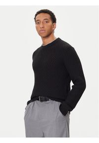 Hugo - HUGO Sweter Syer 50546995 Czarny Regular Fit. Kolor: czarny. Materiał: bawełna