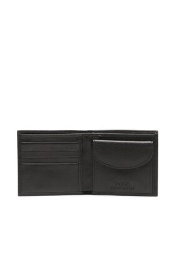 Polo Ralph Lauren Portfel męski 405914235002 Czarny. Kolor: czarny. Materiał: skóra