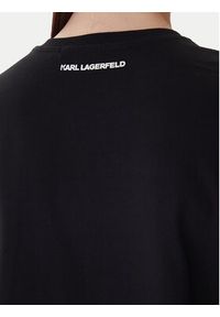 Karl Lagerfeld - KARL LAGERFELD T-Shirt A1W17019 Czarny Regular Fit. Typ kołnierza: dekolt w karo. Kolor: czarny. Materiał: bawełna #3