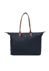 TOMMY HILFIGER - Tommy Hilfiger Torebka Popette Maxi Tote AW0AW17996 Granatowy. Kolor: niebieski. Materiał: skórzane
