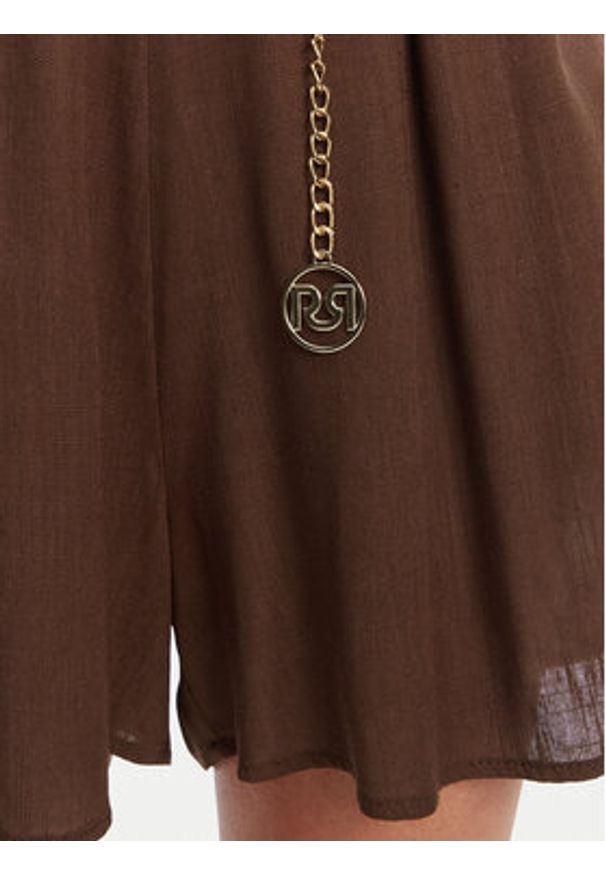 Rinascimento Szorty materiałowe CFC0124444003 Brązowy Regular Fit. Kolor: brązowy. Materiał: wiskoza