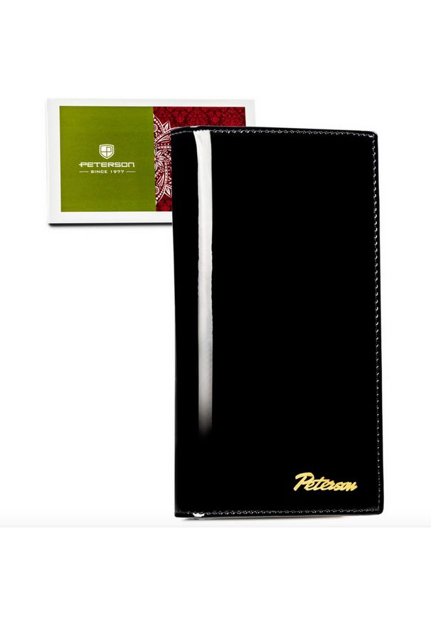 Portfel damski Peterson PTN LJ-421431 czarny. Kolor: czarny. Materiał: skóra, lakier