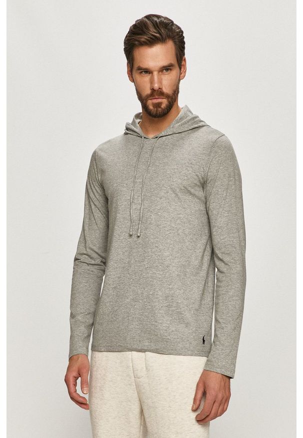 Polo Ralph Lauren - Bluza. Okazja: na co dzień. Typ kołnierza: polo. Kolor: szary. Materiał: dzianina. Wzór: gładki. Styl: casual
