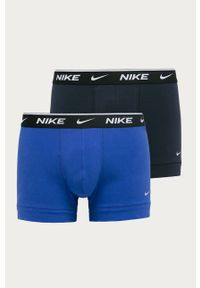 Nike - Bokserki (2-pack). Kolor: niebieski. Materiał: bawełna, dzianina, elastan. Wzór: nadruk #1