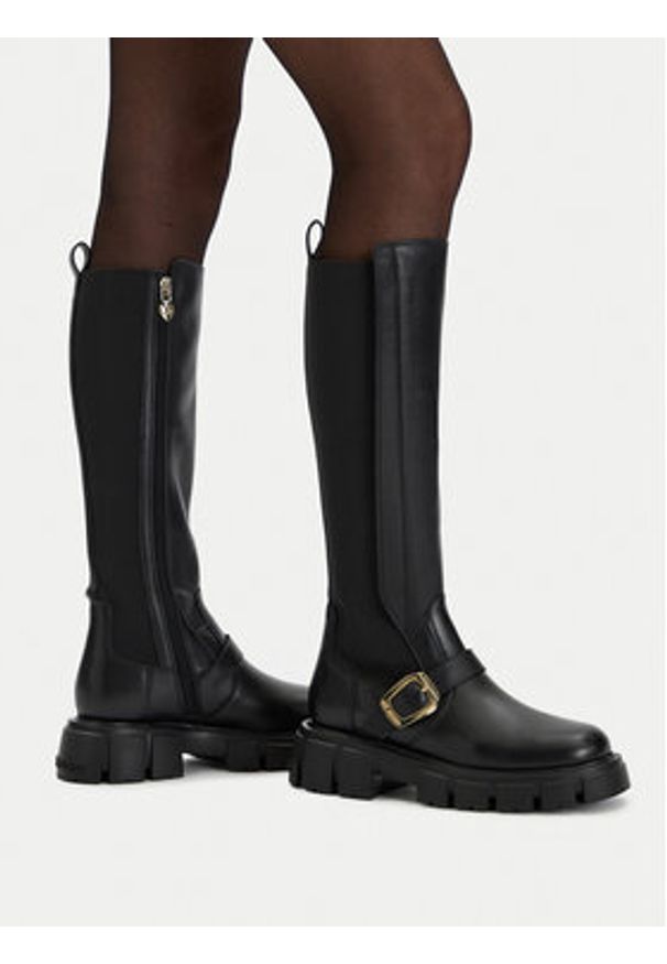 Love Moschino - LOVE MOSCHINO Kozaki JA26015G1NIA000041 Czarny. Kolor: czarny. Materiał: skóra