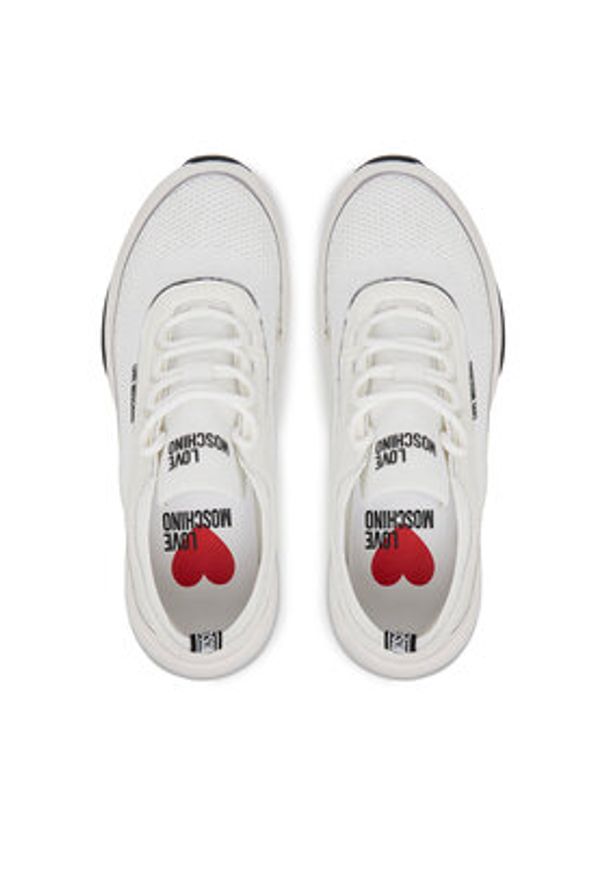 Love Moschino - LOVE MOSCHINO Sneakersy JA15475G0MIY210A Biały. Kolor: biały. Materiał: skóra