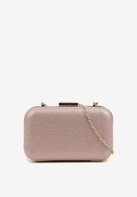 Born2be - Szampańska Torebka Kopertówka Ozdobiona Brokatem Nerionea. Kolor: złoty. Wzór: aplikacja. Styl: elegancki. Rodzaj torebki: na ramię