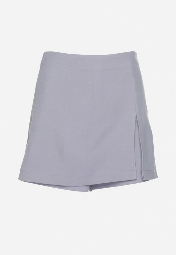 Born2be - Niebieskie Eleganckie Spódnico-Spodenki z Rozcięciem Jelrina. Okazja: na co dzień, na imprezę. Stan: podwyższony. Kolor: niebieski. Styl: elegancki