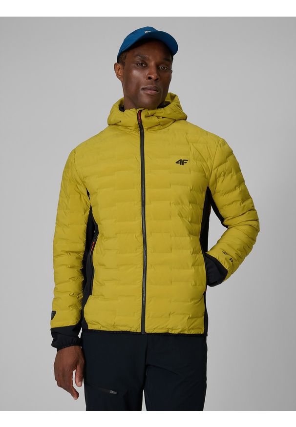 4f - 4F Kurtka trekkingowa z wypełnieniem Primaloft Silver męska - żółta XXL. Kolor: żółty. Materiał: syntetyk, materiał. Technologia: Primaloft. Długość: długie. Sport: turystyka piesza