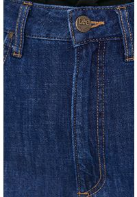 Lee Szorty jeansowe damskie kolor granatowy gładkie high waist. Okazja: na co dzień. Stan: podwyższony. Kolor: niebieski. Materiał: jeans. Wzór: gładki. Styl: casual #4