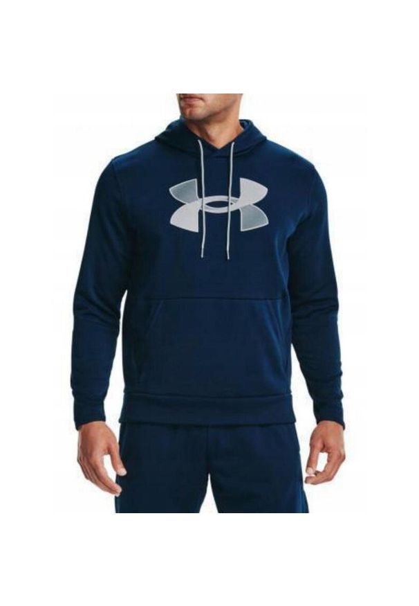 Under Armour - Bluza na co dzień męska UNDER ARMOUR FLEECE ciepła z kapturem. Typ kołnierza: kaptur. Kolor: niebieski