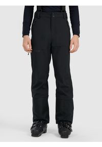 4f - 4F Spodnie narciarskie softshellowe membrana 10000 męskie - czarne L. Kolor: czarny. Materiał: softshell, materiał. Sezon: zima. Sport: narciarstwo