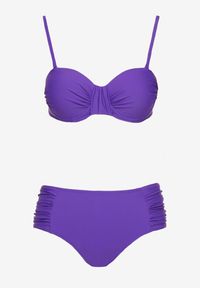 Renee - Fioletowe Bikini Figi i Usztywniany Biustonosz z Marszczeniem Vintelle. Kolor: fioletowy #4