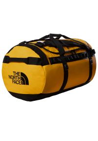 Torba The North Face Base Camp Duffel L 0A52SB4WP1 - żółta. Kolor: żółty. Materiał: nylon. Wzór: paski. Sport: fitness