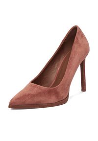 Gino Rossi - GINO ROSSI Szpilki EO-AZI-LT2472-1 Bordowy. Kolor: czerwony. Materiał: zamsz, skóra. Obcas: na szpilce #3